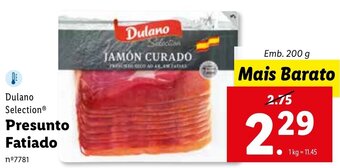 Lidl Dulano Selection Presunto Fatiado 200g promoção