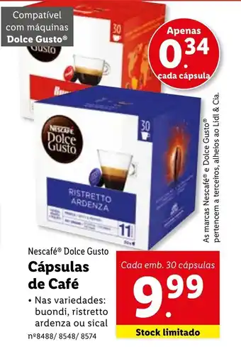 Lidl Nescafé Dolce Gusto Cápsulas de Café 30Cápsulas promoção