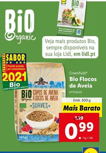 Lidl Crownfield Bio Flocos de Aveia 500g promoção