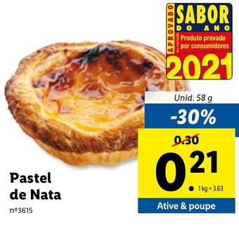 Lidl Pastel de Nata 58g promoção