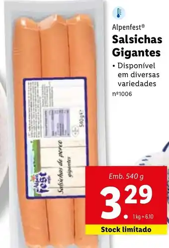 Lidl Alpenfest Gigantes 540g promoção