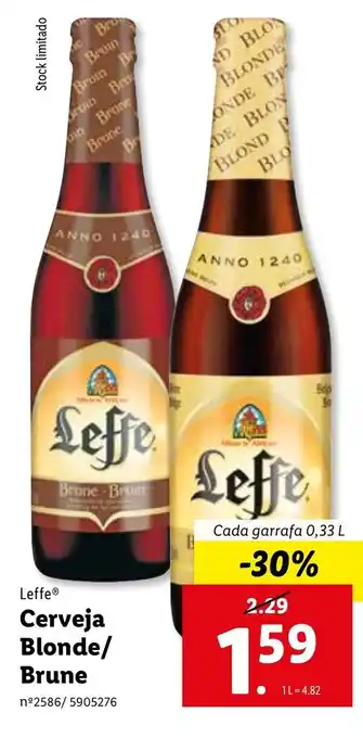 Lidl Leffe Cerveja Blonde/Brune 0,33L promoção