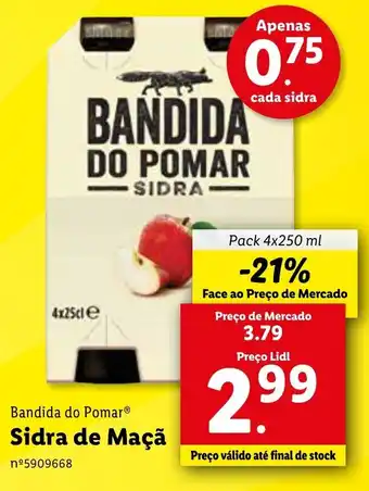 Lidl Badida do Pomar Sidra de Maçã 4 x 250ml promoção