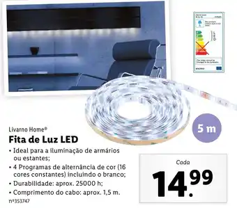 Lidl Livarno HomeFita de Luz LED promoção