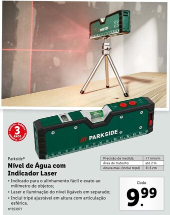Lidl Parkside Nível de Água com Indicador Laser promoção