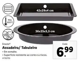 Lidl Ernesto Assadeira 42x29x4cm/Tabuleiro 36x25x5,5cm promoção