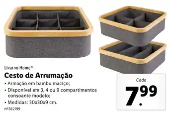 Lidl Cesto de Arrumação 30 x 30 x 9cm promoção