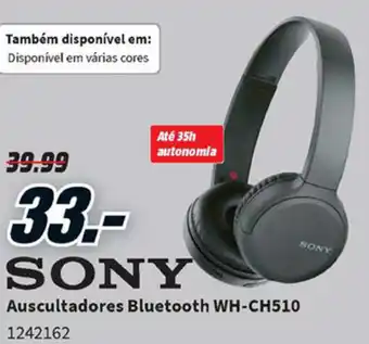 MediaMarkt Sony Auscultadores Bluetooth WH-CH510 promoção