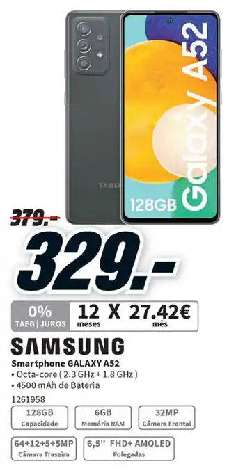 MediaMarkt Samsung Smartphone Galaxy A52 128GB promoção