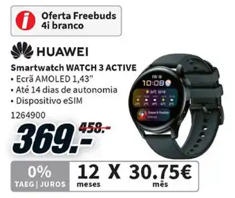 MediaMarkt Huawei Smartwatch Watch 3 Active promoção