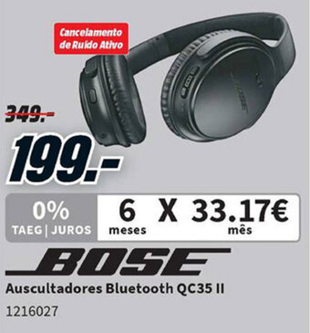 MediaMarkt Bose Auscultadores Bluetooth QC35 II promoção