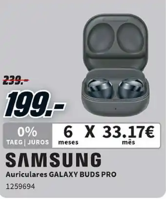 MediaMarkt Samsung Auriculares Galaxy Buds Pro promoção