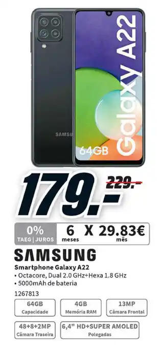 MediaMarkt Samsung Smartphone Galaxy A22 promoção