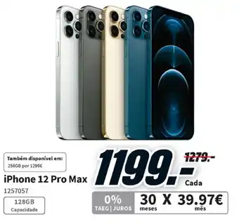 MediaMarkt Iphone 12 Pro Max 128GB promoção