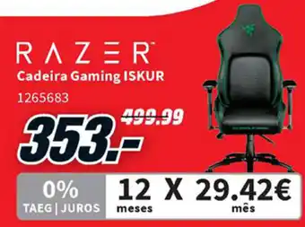 Razer Cadeira Gaming ISKUR