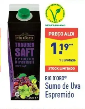 ALDI Sumu de Uva Espremido 1L promoção