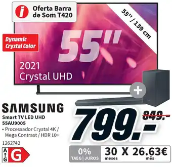 MediaMarkt Samsung Smart TV LED UHD 55AU9005 promoção