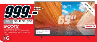 MediaMarkt Sony Smart TV LED UHD 65X80J promoção