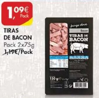 Pingo Doce Tiras de Bacon 2x75g promoção