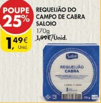 Pingo Doce Requeijão do Campo de Cabra Saloio 170g promoção