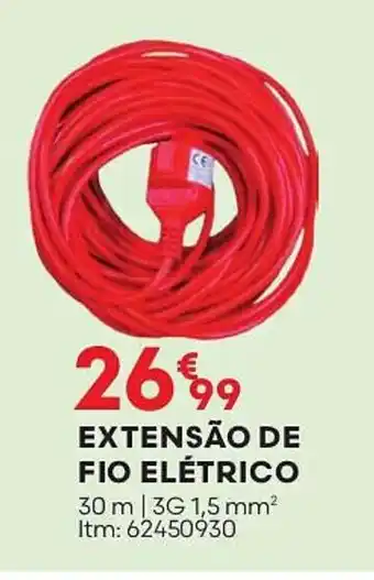 Bricomarché EXTENSÃO DE FIO ELÉTRICO 30 m | 3G 1,5 mm² promoção