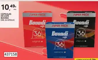 Continente CÁPSULAS DE CAFE BUONDI EMB.:36 CÁPSULAS promoção