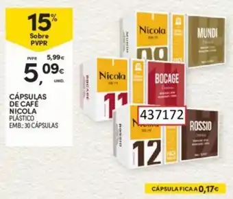 Continente CÁPSULAS DE CAFÉ NICOLA PLÁSTICO EMB:30 CÁPSULAS promoção