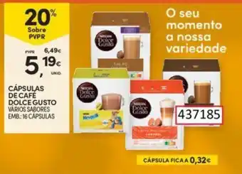 CÁPSULAS DE CAFÉ DOLCE GUSTO VÁRIOS SABORES EMB:16 CÁPSULAS