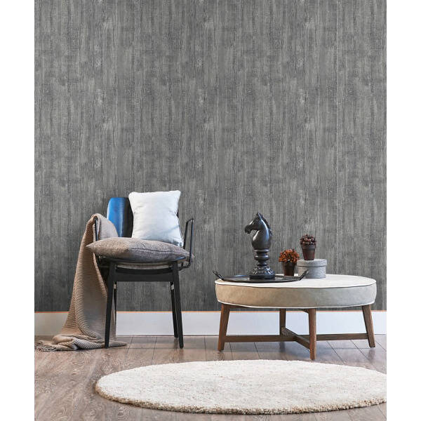 Promoção Papel pintado texturizado tnt tablas de madera timber gris oscuro em Brico Depôt