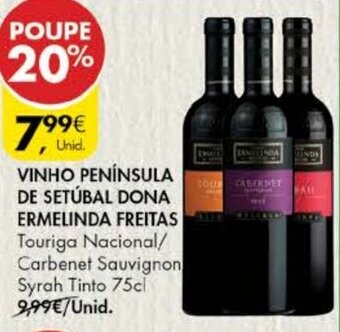 Pingo Doce Vinho Península de Setúbal Dona Ermelinda Freitas 75cl promoção