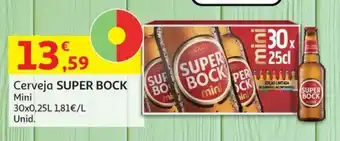Auchan Cerveja SUPER BOCK Mini 30x0,25L promoção