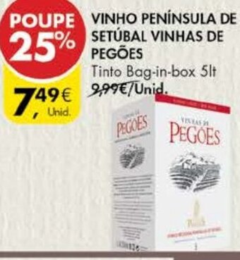 Pingo Doce Vinho Península de Setúbal Vinhas de Pegões 5lt promoção