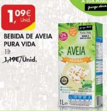 Pingo Doce Bebida de Aveia Pura Vida 1lt promoção