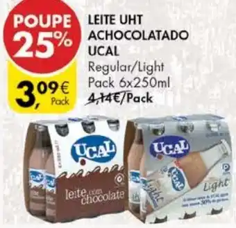 Pingo Doce Leite UHT Achocolatado Ucal 6 x 250ml promoção