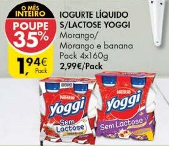 Iogurte Líquido S/Lactose Yoggi 4x160g
