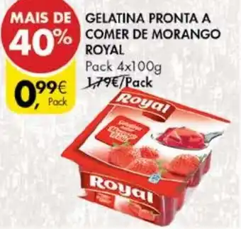 Pingo Doce Gelatina Pronta A Comer de Morango Royal 4 x 100g promoção