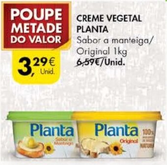 Pingo Doce Creme Vegetal Planta 1kg promoção