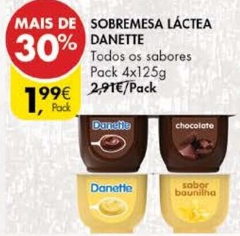 Pingo Doce Sobremesa Láctea Danette 4 x 125g promoção