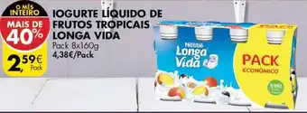 Pingo Doce Iogurte Líquido de Frutas Tropicais Longa Vida 8 x 160g promoção