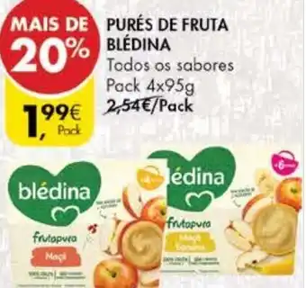 Pingo Doce Purés de Fruta Blédina 4 x 95g promoção
