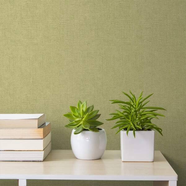 Promoção Papel pintado tnt textura textil liso verde em Brico Depôt