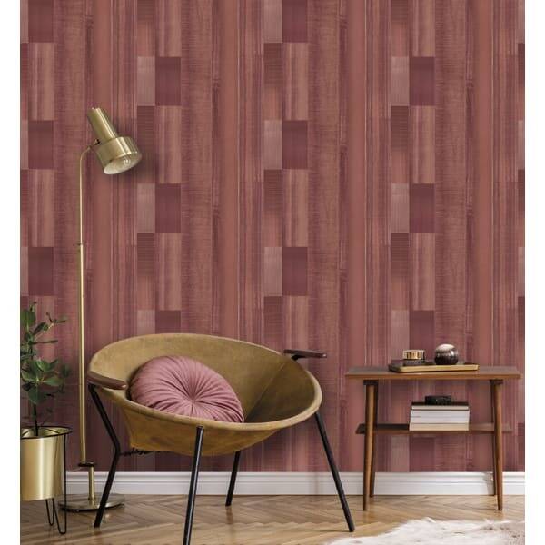 Promoção Papel pintado texturizado tnt tablas madera envejecida terracotta em Brico Depôt