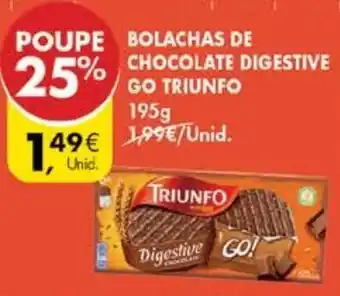 Pingo Doce Bolachas de Chocolate Digestive go Triunfo 195g promoção