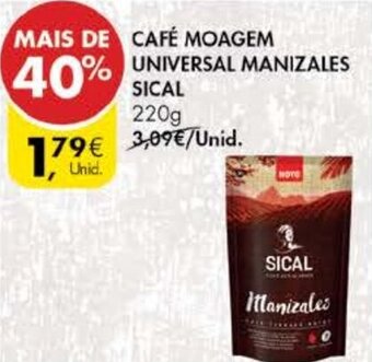 Pingo Doce Café Moagem Universal Manizales Sical 220g promoção