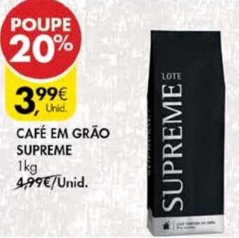 Pingo Doce Café em Grão Supreme 1kg promoção