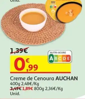 Auchan Creme de Cenoura AUCHAN 400g promoção