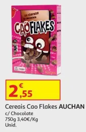 Auchan Cereais Cao Flakes AUCHAN c/ Chocolate 750g promoção