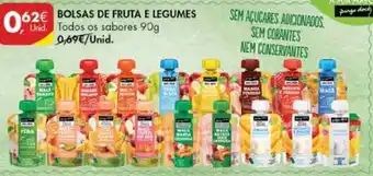 Pingo Doce Bolsas de Fruta Legumes 90g promoção