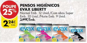 Pingo Doce Pensos Higiénicos Evax Liberty promoção
