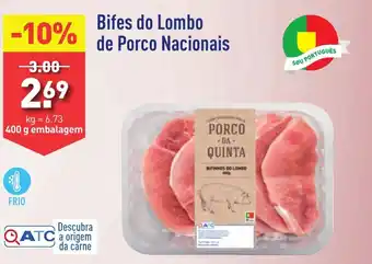 ALDI Bifes do Lombo de Porco Nacionais promoção